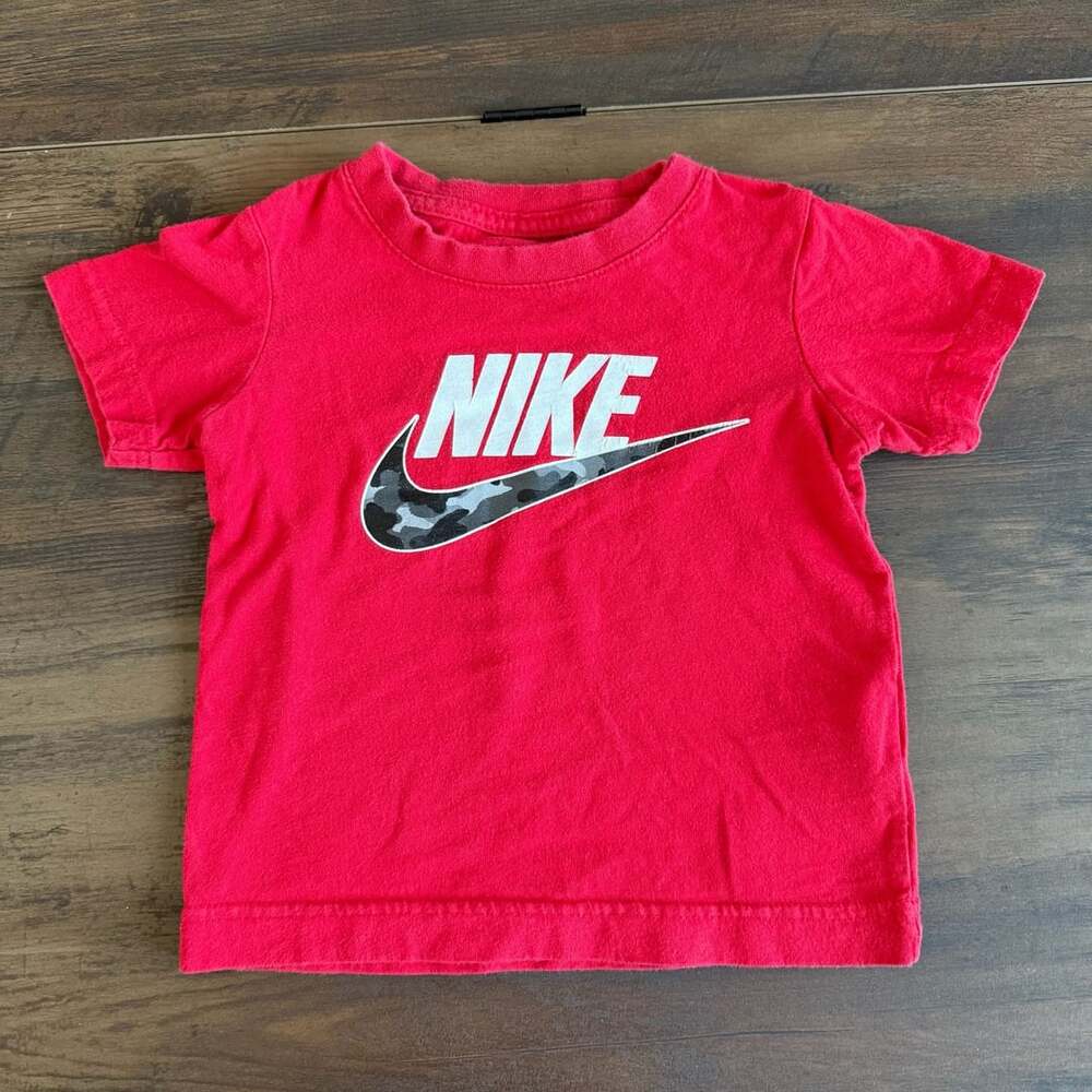 Nike Toddler Boys Red Camo Swoosh Short Sleeve T-Shirt Size 2T